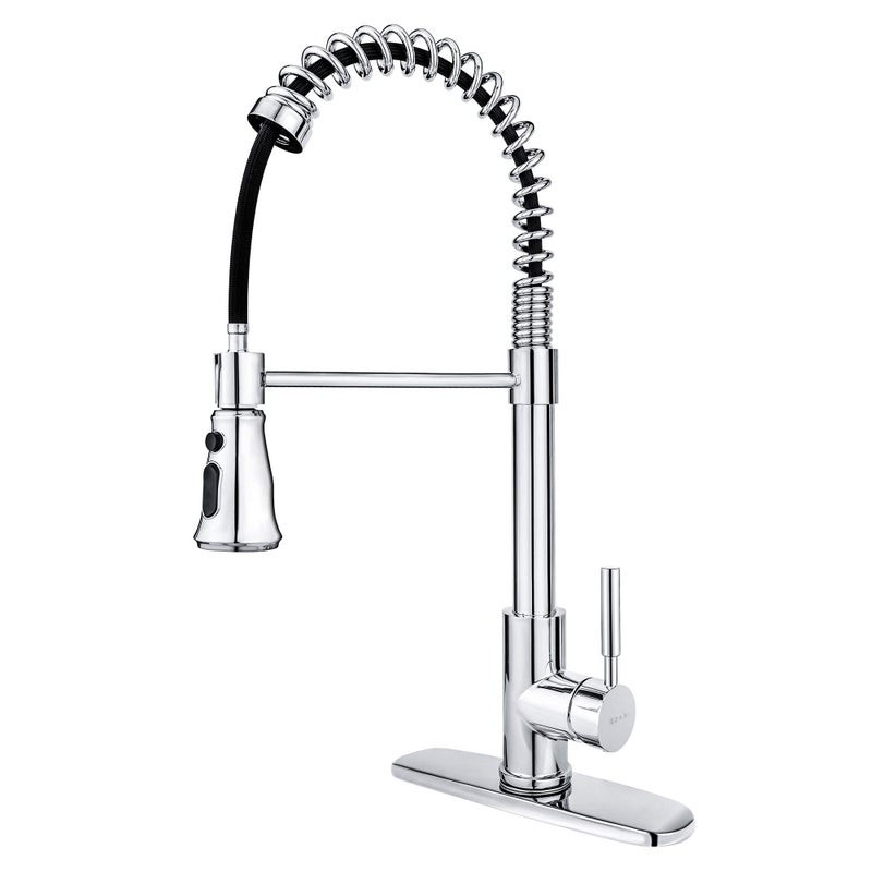 SOKA Kitchen Sink Faucet Single Handle with Pull Down Sprayer 3 Working Mode Stream, Spray & Pause Fit for 1 or 3 Hole - Image 1